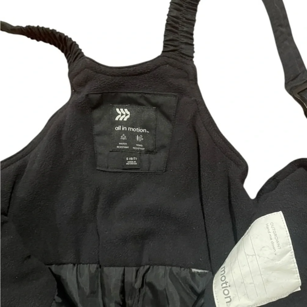 Youth Small Snow Pants Size 6 - 7 Overalls Bibs Snowpants Black Boys Girls